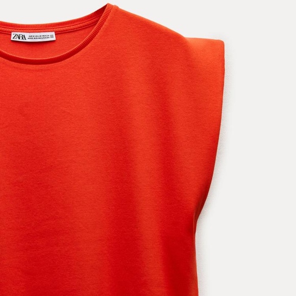 NWT Zara Round Neck Tank Top Size Small Color Red - Picture 4 of 7